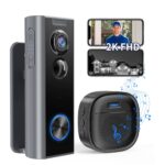 Ankway 2.4GHz Wifi Video Doorbell With Camera - 2K FHD Camera With Chime, PIR Detection, Night Vision, 2-Way Audio, Multi-Angle Mounting Bracket, Waterproof, Battery Powered, SD & Cloud Storage