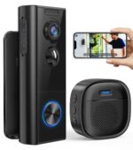 Ankway 2.4GHz Wifi Video Doorbell With Camera - 2K FHD Camera With Chime, PIR Detection, Night Vision, 2-Way Audio, Multi-Angle Mounting Bracket, Waterproof, Battery Powered, SD & Cloud Storage