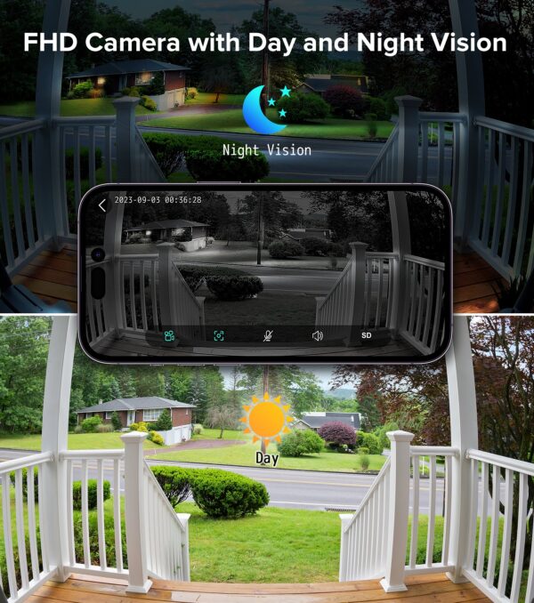 Ankway 2.4GHz Wifi Video Doorbell With Camera - 2K FHD Camera With Chime, PIR Detection, Night Vision, 2-Way Audio, Multi-Angle Mounting Bracket, Waterproof, Battery Powered, SD & Cloud Storage