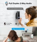 Ankway 2.4GHz Wifi Video Doorbell With Camera - 2K FHD Camera With Chime, PIR Detection, Night Vision, 2-Way Audio, Multi-Angle Mounting Bracket, Waterproof, Battery Powered, SD & Cloud Storage