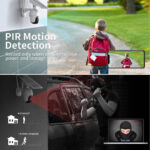 Ankway Solar Security Camera Outdoor with 18000mAh Rechargeable Battery, Wireless Security Camera System, 2.4G WiFi Cam 1080P FHD Color Night Vision, IP65, 2-Way Audio, Pan Tilt, PIR Motion Detection