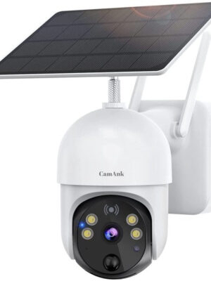 Ankway Solar Security Camera Outdoor with 14400mAh Rechargeable Battery, 360°Coverage, 2.4G WiFi Cam 1080P FHD Color Night Vision, 2-Way Audio, PIR Motion Detection, Wireless Security Camera System