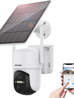 Ankway 2K Solar Security Camera Wireless Outdoor with 18650mAh