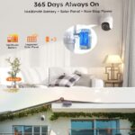 Ankway Solar Security Camera Outdoor with 14400mAh Rechargeable Battery, 360°Coverage, 2.4G WiFi Cam 1080P FHD Color Night Vision, 2-Way Audio, PIR Motion Detection, Wireless Security Camera System