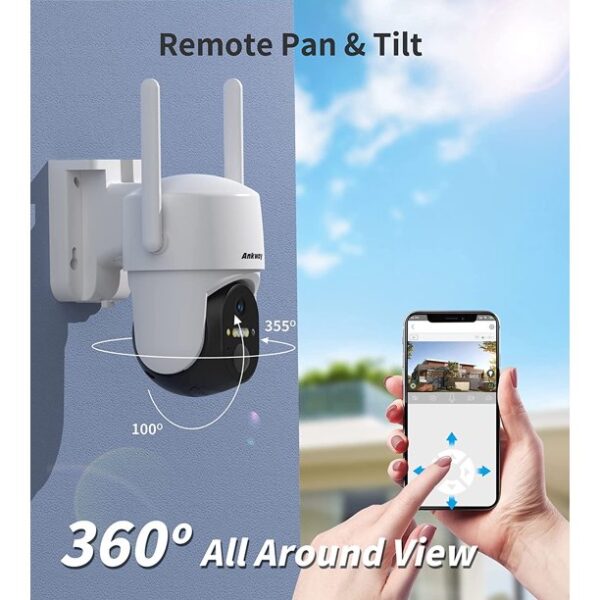 Ankway 2K Solar Security Camera Wireless Outdoor with 18650mAh