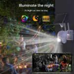 Ankway Solar Security Camera Outdoor with 14400mAh Rechargeable Battery, 360°Coverage, 2.4G WiFi Cam 1080P FHD Color Night Vision, 2-Way Audio, PIR Motion Detection, Wireless Security Camera System