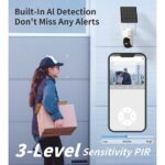 Ankway 2K Solar Security Camera Wireless Outdoor with 18650mAh