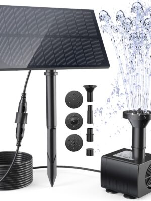 Ankway 4 Water Styles Solar Fountain Pump for Outdoor