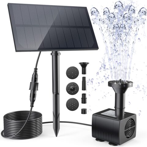 Ankway 4 Water Styles Solar Fountain Pump for Outdoor