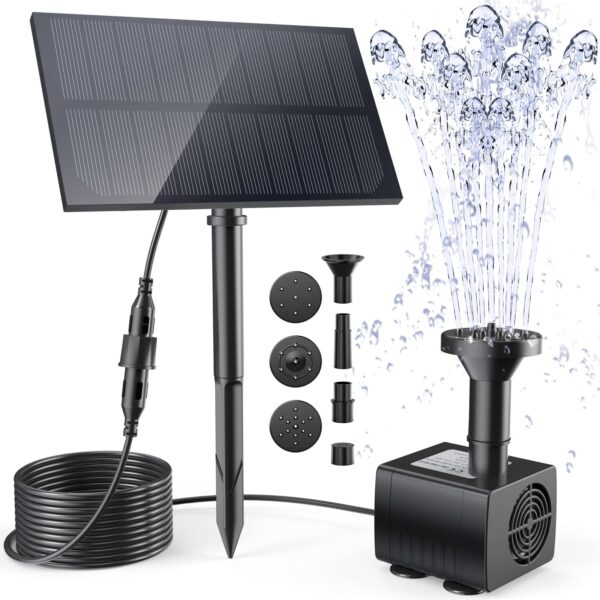 Ankway 4 Water Styles Solar Fountain Pump for Outdoor