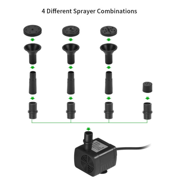 Ankway 4 Water Styles Solar Fountain Pump for Outdoor